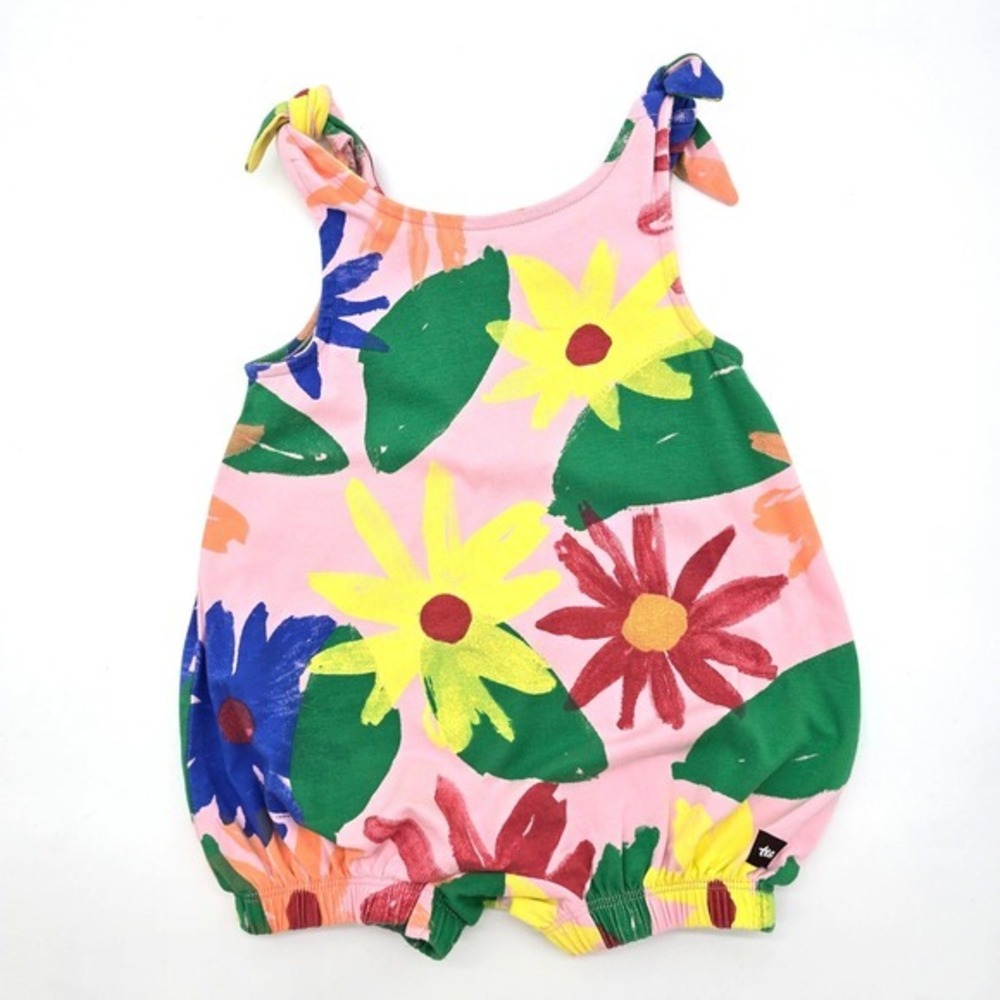 Tea Collection Romper Floral Bubble One Piece Girls 3-6 Months Pink‎ Multi